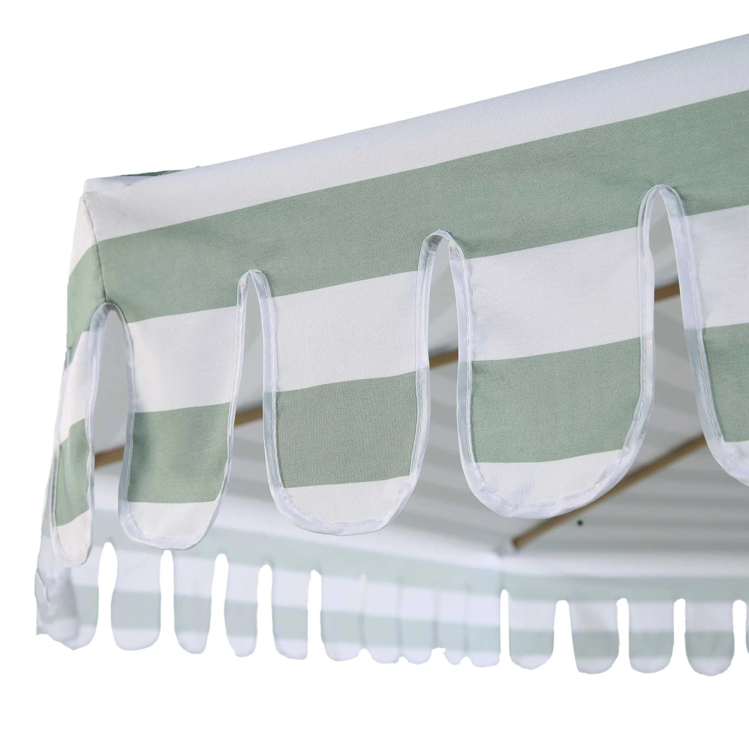 Fabienne Sage Green And White Striped 3M Double Top Crank And Tilt Parasol 12 Fabienne Sage Green And White Striped 3M Double Top Crank And Tilt Parasol - Image 10