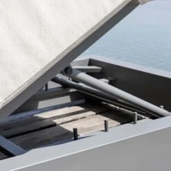 Pedra Rope And Aluminium Outdoor Sun Lounger And Side Table Set -FINZ Furniture Shop OD ROPE2 GREY SLG detail3