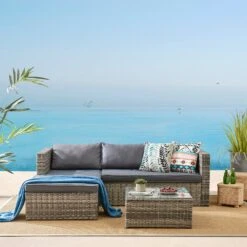 Troy Corner Rattan Garden Sofa Set With Table 19 Troy Corner Rattan Garden Sofa Set With Table -FINZ Furniture Shop OD SF 005 GREY 1