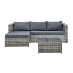 Troy Corner Rattan Garden Sofa Set With Table 16 Troy Corner Rattan Garden Sofa Set With Table -FINZ Furniture Shop OD SF 005 GREY 2