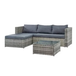 Troy Corner Rattan Garden Sofa Set With Table 17 Troy Corner Rattan Garden Sofa Set With Table -FINZ Furniture Shop OD SF 005 GREY 3