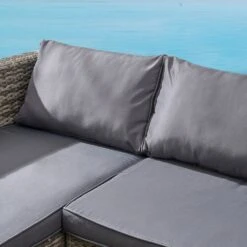 Troy Corner Rattan Garden Sofa Set With Table 21 Troy Corner Rattan Garden Sofa Set With Table -FINZ Furniture Shop OD SF 005 GREY detail2