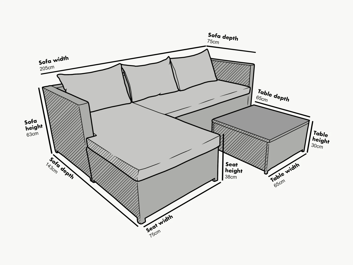 Troy Corner Rattan Garden Sofa Set With Table 5 Troy Corner Rattan Garden Sofa Set With Table - Image 3