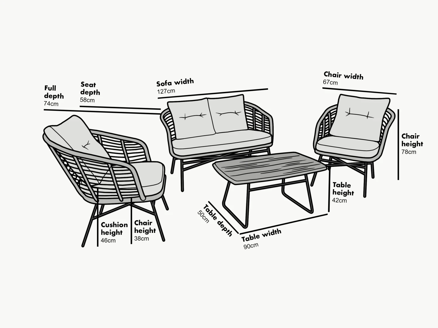 St Loy Natural 4 Seater Rattan Sofa Set 8 St Loy Natural 4 Seater Rattan Sofa Set - Image 7