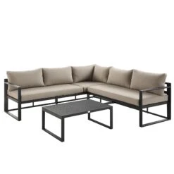 Albany Aluminium Corner Sofa Set With Reclining Back And Coffee Table, Taupe 21 Albany Aluminium Corner Sofa Set With Reclining Back And Coffee Table, Taupe -FINZ Furniture Shop OD SF 1023 TAUPE WB2