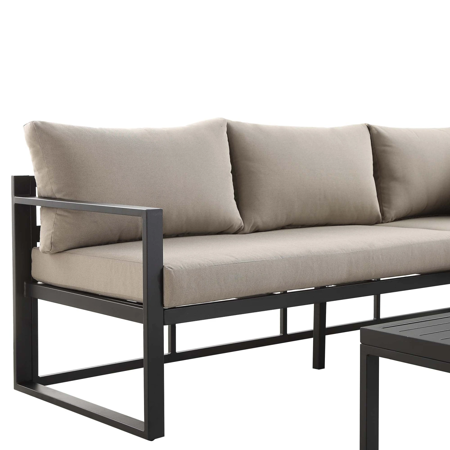 Albany Aluminium Corner Sofa Set With Reclining Back And Coffee Table, Taupe 13 Albany Aluminium Corner Sofa Set With Reclining Back And Coffee Table, Taupe - Image 11
