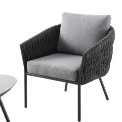 Montebello 4-Seater Outdoor Black Rope And Aluminium Sofa Set With Grey Ceramic Coffee Table 24 Montebello 4-Seater Outdoor Black Rope And Aluminium Sofa Set With Grey Ceramic Coffee Table -FINZ Furniture Shop OD SF 1029 BLACK detail3