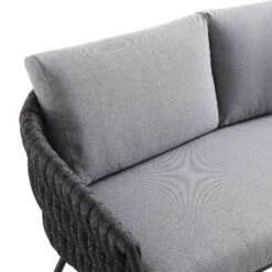 Montebello 4-Seater Outdoor Black Rope And Aluminium Sofa Set With Grey Ceramic Coffee Table 25 Montebello 4-Seater Outdoor Black Rope And Aluminium Sofa Set With Grey Ceramic Coffee Table -FINZ Furniture Shop OD SF 1029 BLACK detail4