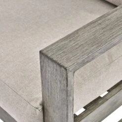 Montrose Aluminium Outdoor Sofa Set With Chaise, Brushed Silver Oak -FINZ Furniture Shop OD SF 2016 WGREY SET detail2