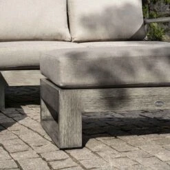 Montrose Aluminium Outdoor Sofa Set With Chaise, Brushed Silver Oak -FINZ Furniture Shop OD SF 2016 WGREY SET scene3