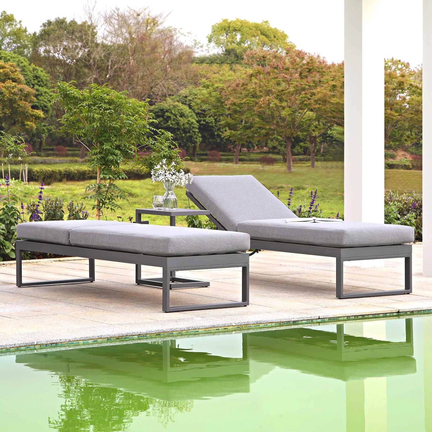 Albany Aluminium Sun Lounger, Grey 11 Albany Aluminium Sun Lounger, Grey - Image 9
