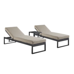 Albany Aluminium Sun Lounger And Side Table Set, Taupe -FINZ Furniture Shop OD SLG 155 TAUPE SET GIF
