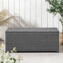 Granchester 120cm Rattan Storage Box, Grey 14 Granchester 120cm Rattan Storage Box, Grey -FINZ Furniture Shop OD TRUNK 8047 DARKGREY scene2