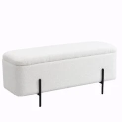 Jed Ecru Boucle 120cm Large Storage Ottoman Bench 17 Jed Ecru Boucle 120cm Large Storage Ottoman Bench -FINZ Furniture Shop OTTO 2245 ECRUBOUCLE WB2