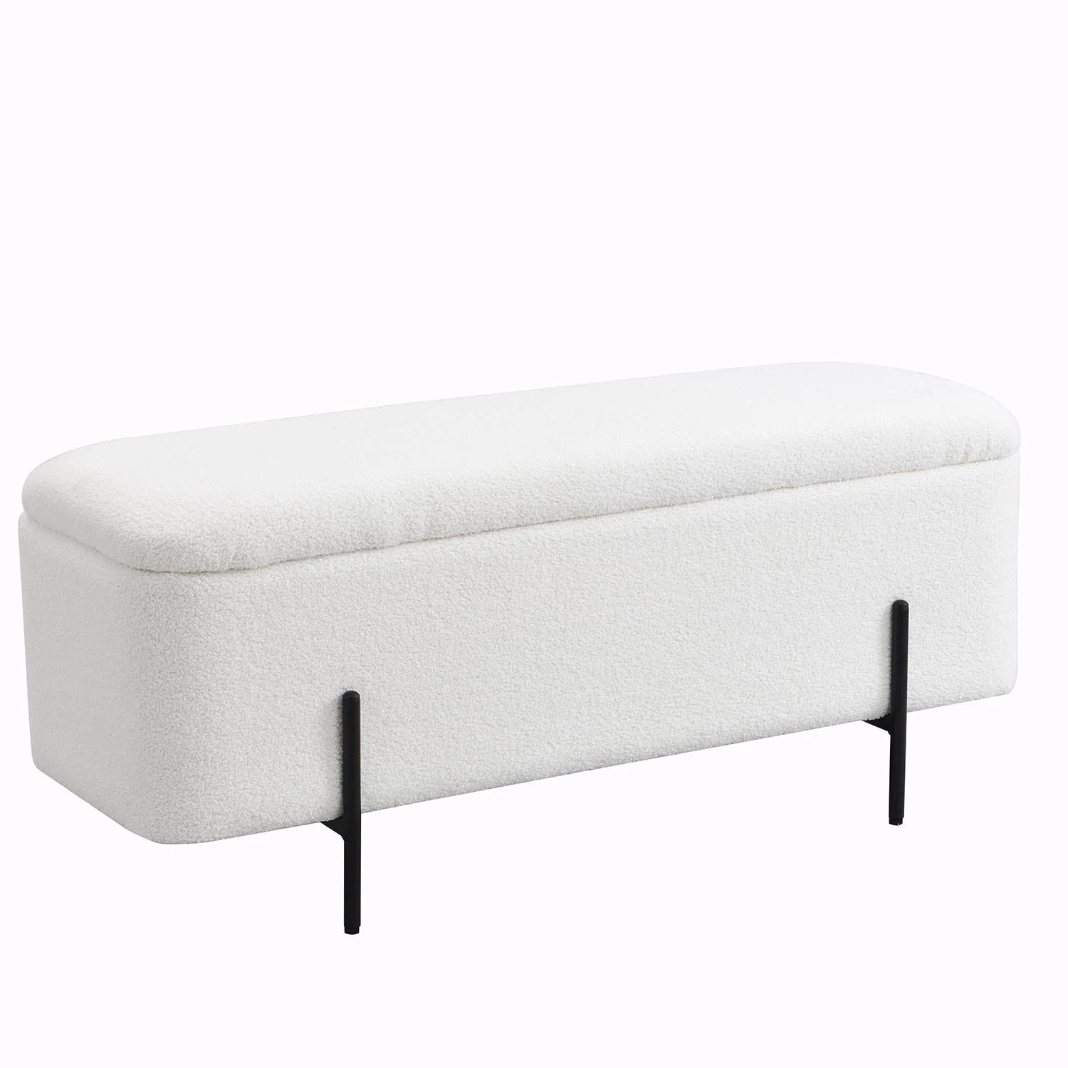 Jed Ecru Boucle 120cm Large Storage Ottoman Bench 7 Jed Ecru Boucle 120cm Large Storage Ottoman Bench - Image 5