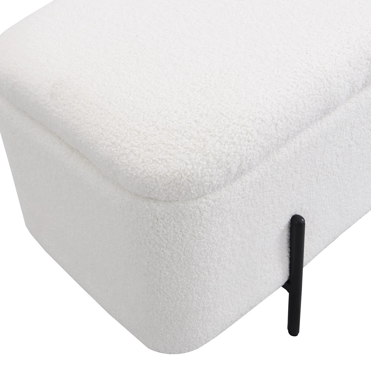 Jed Ecru Boucle 120cm Large Storage Ottoman Bench 11 Jed Ecru Boucle 120cm Large Storage Ottoman Bench - Image 9