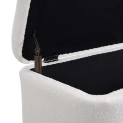 Jed Ecru Boucle 120cm Large Storage Ottoman Bench 22 Jed Ecru Boucle 120cm Large Storage Ottoman Bench -FINZ Furniture Shop OTTO 2245 ECRUBOUCLE detail2