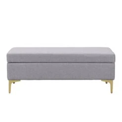 Haven Grey Fabric 120cm Large Storage Ottoman Bench -FINZ Furniture Shop OTTO 2510 GREYFAB WB1