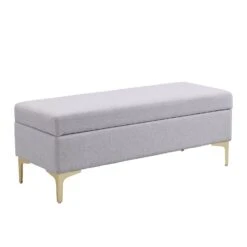 Haven Grey Fabric 120cm Large Storage Ottoman Bench -FINZ Furniture Shop OTTO 2510 GREYFAB WB2