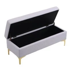 Haven Grey Fabric 120cm Large Storage Ottoman Bench -FINZ Furniture Shop OTTO 2510 GREYFAB WB3