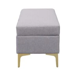 Haven Grey Fabric 120cm Large Storage Ottoman Bench -FINZ Furniture Shop OTTO 2510 GREYFAB WB4
