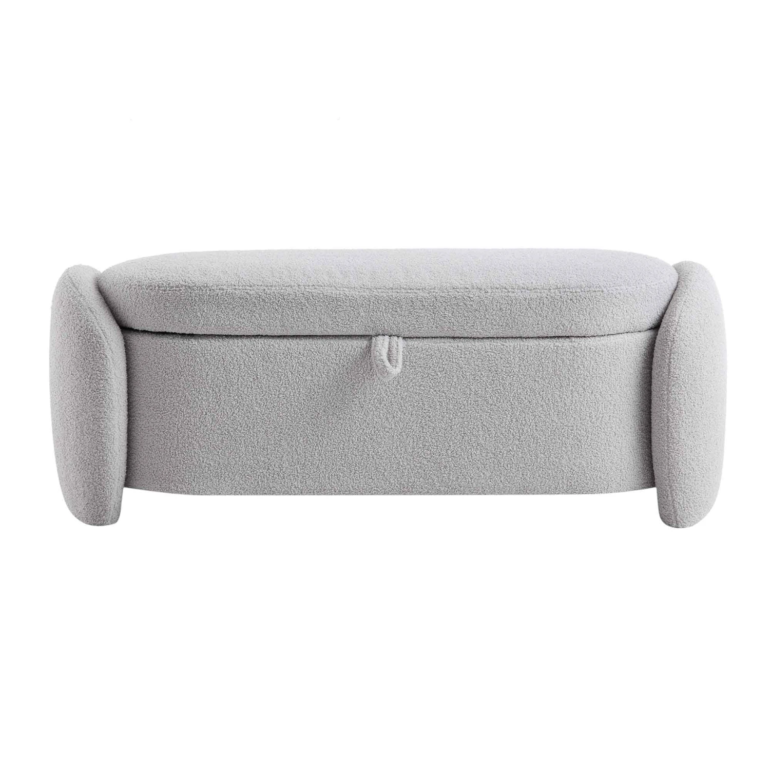 Loha Grey Teddy Boucle 129cm Large Storage Ottoman Bench 6 Loha Grey Teddy Boucle 129cm Large Storage Ottoman Bench - Image 4