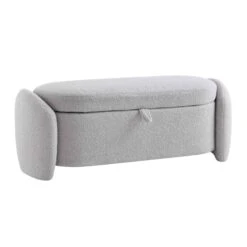 Loha Grey Teddy Boucle 129cm Large Storage Ottoman Bench 19 Loha Grey Teddy Boucle 129cm Large Storage Ottoman Bench -FINZ Furniture Shop OTTO 271 GREY TEDDY WB2