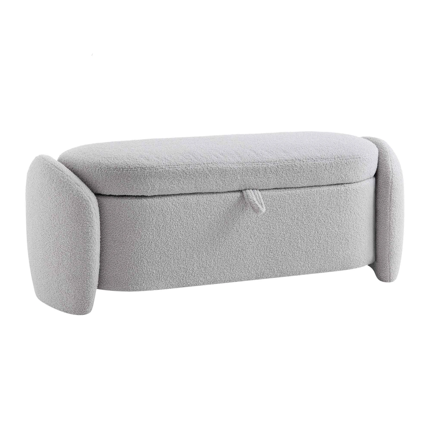 Loha Grey Teddy Boucle 129cm Large Storage Ottoman Bench 9 Loha Grey Teddy Boucle 129cm Large Storage Ottoman Bench - Image 7