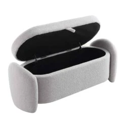 Loha Grey Teddy Boucle 129cm Large Storage Ottoman Bench 18 Loha Grey Teddy Boucle 129cm Large Storage Ottoman Bench -FINZ Furniture Shop OTTO 271 GREY TEDDY WB3