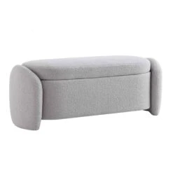 Loha Grey Teddy Boucle 129cm Large Storage Ottoman Bench 21 Loha Grey Teddy Boucle 129cm Large Storage Ottoman Bench -FINZ Furniture Shop OTTO 271 GREY TEDDY WB5