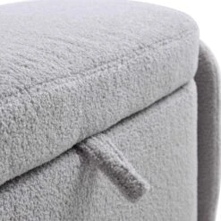 Loha Grey Teddy Boucle 129cm Large Storage Ottoman Bench 22 Loha Grey Teddy Boucle 129cm Large Storage Ottoman Bench -FINZ Furniture Shop OTTO 271 GREY TEDDY detail2