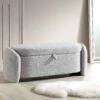Loha Grey Teddy Boucle 129cm Large Storage Ottoman Bench 2 Loha Grey Teddy Boucle 129cm Large Storage Ottoman Bench -FINZ Furniture Shop OTTO 271 GREY TEDDY main
