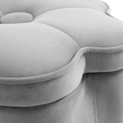 Pollie Grey Velvet Storage Stool -FINZ Furniture Shop POUF 291 GREY VEL detail1