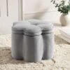 Pollie Grey Velvet Storage Stool -FINZ Furniture Shop POUF 291 GREY VEL main