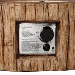 Round Outdoor Gas Fire Bowl Rustic Wood Effect 17 Round Outdoor Gas Fire Bowl Rustic Wood Effect -FINZ Furniture Shop PTHR HL 04 WOOD 6