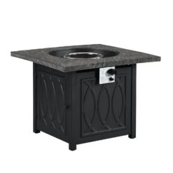 Square Outdoor 32" X 32" 50,000BTUs Real Concrete Gas Firepit Table 13 Square Outdoor 32" X 32" 50,000BTUs Real Concrete Gas Firepit Table -FINZ Furniture Shop PTHR HL 05 GREYBLACK 2