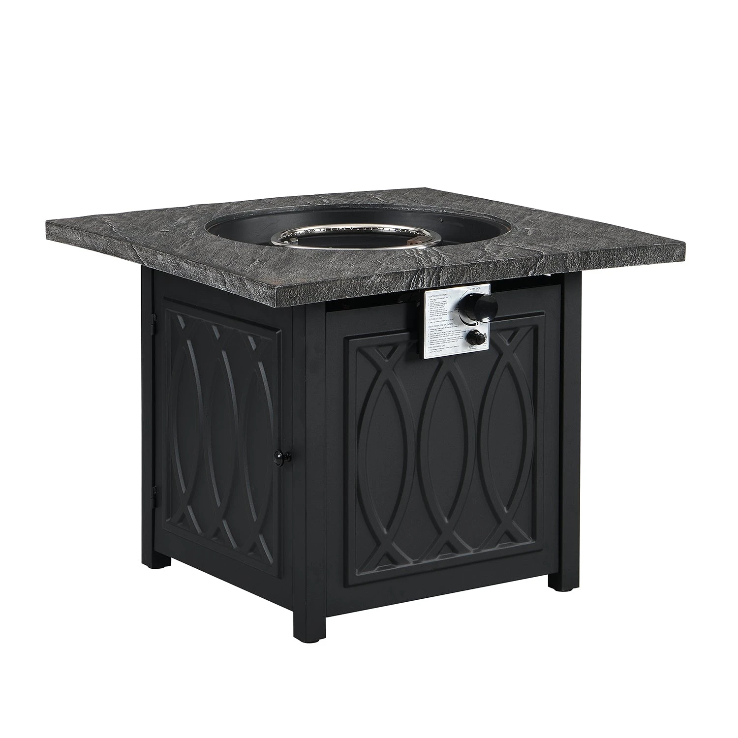 Square Outdoor 32" X 32" 50,000BTUs Real Concrete Gas Firepit Table 6 Square Outdoor 32" X 32" 50,000BTUs Real Concrete Gas Firepit Table - Image 4