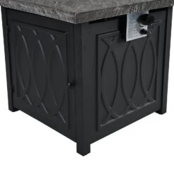 Square Outdoor 32" X 32" 50,000BTUs Real Concrete Gas Firepit Table 15 Square Outdoor 32" X 32" 50,000BTUs Real Concrete Gas Firepit Table -FINZ Furniture Shop PTHR HL 05 GREYBLACK detail1
