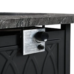 Square Outdoor 32" X 32" 50,000BTUs Real Concrete Gas Firepit Table 16 Square Outdoor 32" X 32" 50,000BTUs Real Concrete Gas Firepit Table -FINZ Furniture Shop PTHR HL 05 GREYBLACK detail2