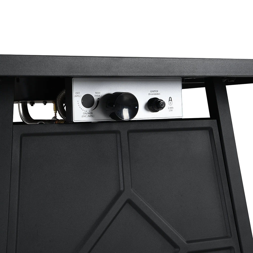 Square Outdoor 32" X 32" 50,000BTUs Real Concrete Gas Firepit Table 10 Square Outdoor 32" X 32" 50,000BTUs Real Concrete Gas Firepit Table - Image 8