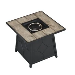 Square Outdoor 30" X 30"40,000BTUs Real Concrete Fire Pit Table 13 Square Outdoor 30" X 30"40,000BTUs Real Concrete Fire Pit Table -FINZ Furniture Shop PTHR HL 06 GREYBLACK 4