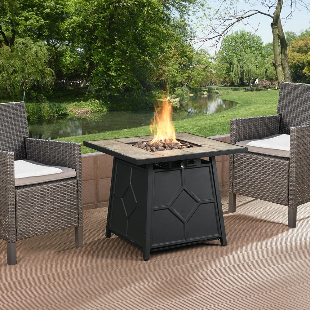 Square Outdoor 30" X 30"40,000BTUs Real Concrete Fire Pit Table 3 Square Outdoor 30" X 30"40,000BTUs Real Concrete Fire Pit Table