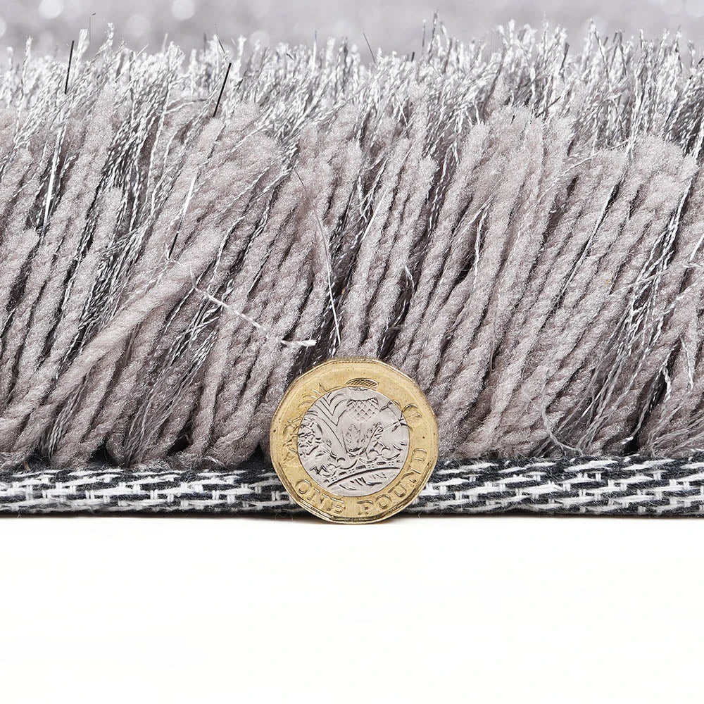 Silver Tufted Shaggy Rug 200 X 290 Cm 7 Silver Tufted Shaggy Rug 200 X 290 Cm - Image 5