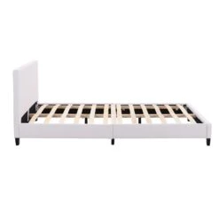 URSA White PU Leather Bed Frame With LED On Footend 16 URSA White PU Leather Bed Frame With LED On Footend -FINZ Furniture Shop SF804WHITE 3