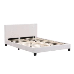 URSA White PU Leather Bed Frame With LED On Footend 14 URSA White PU Leather Bed Frame With LED On Footend -FINZ Furniture Shop SF804WHITE LEDGIF