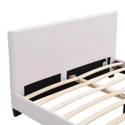 URSA White PU Leather Bed Frame With LED On Footend 17 URSA White PU Leather Bed Frame With LED On Footend -FINZ Furniture Shop SF804WHITE detail1