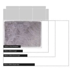 Silver Tufted Shaggy Rug 120 X 170 Cm 15 Silver Tufted Shaggy Rug 120 X 170 Cm -FINZ Furniture Shop Silver Tufted
