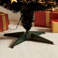 Fibre Optic Artificial Black Pine Christmas Tree With Pre-lit Warm White LED Lights (4ft To 6ft) 13 Fibre Optic Artificial Black Pine Christmas Tree With Pre-lit Warm White LED Lights (4ft To 6ft) -FINZ Furniture Shop XMSTR 01 BLACKLED detail3