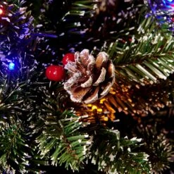 Snow Tipped Frosted Artificial Pines & Berries Christmas Tree With Pre-lit Multi-colour LED Lights (5ft To 8ft) 10 Snow Tipped Frosted Artificial Pines & Berries Christmas Tree With Pre-lit Multi-colour LED Lights (5ft To 8ft) -FINZ Furniture Shop XMSTR 2 FROGRNCLED detail2