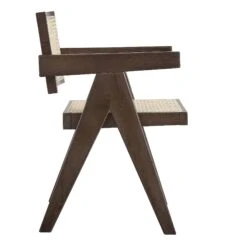 Jeanne Dark Walnut Cane Rattan Solid Beech Wood Dining Chair -FINZ Furniture Shop XN 1933C DARKWALNUT WB3
